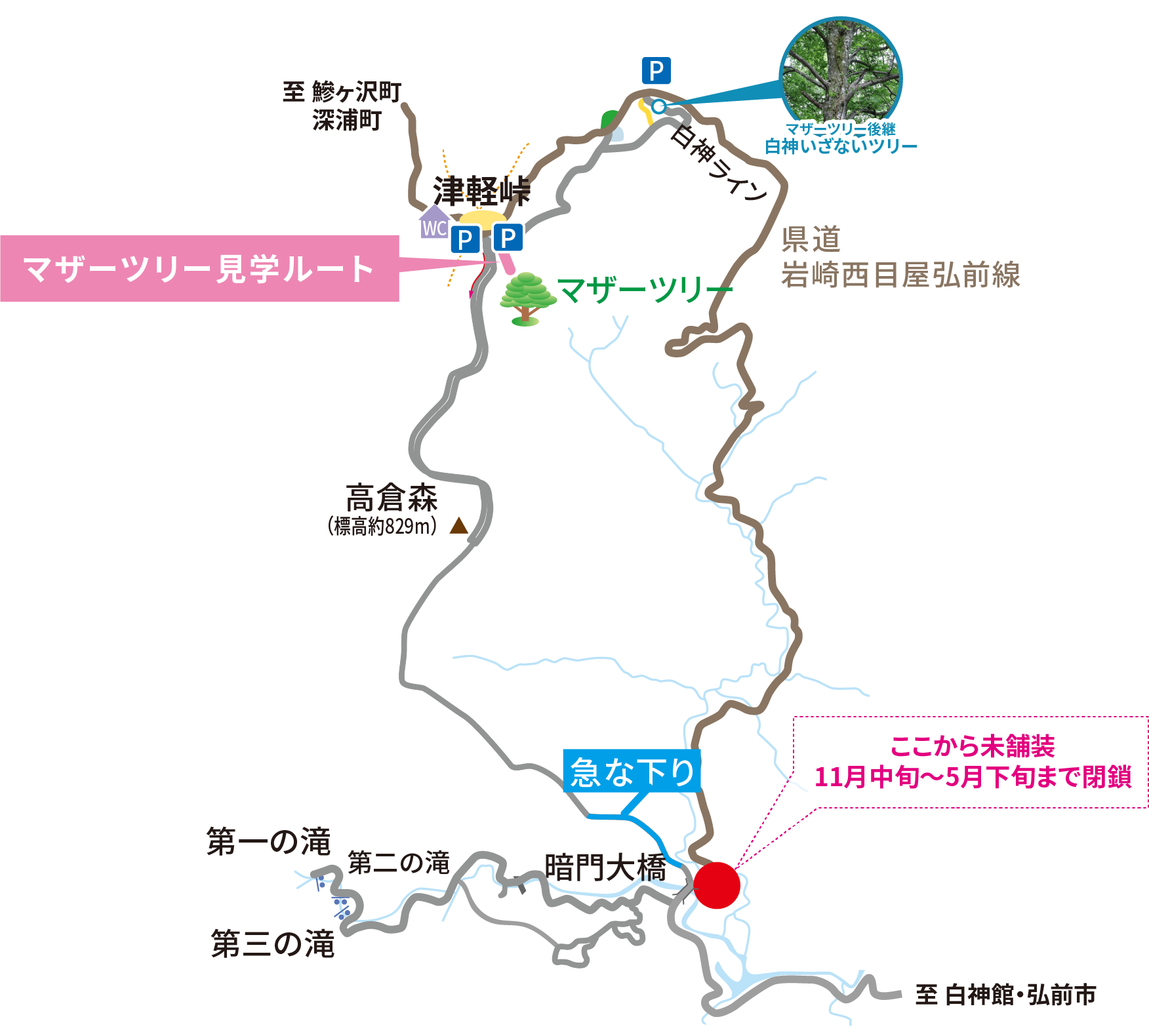 白神山地トレッキングマップ