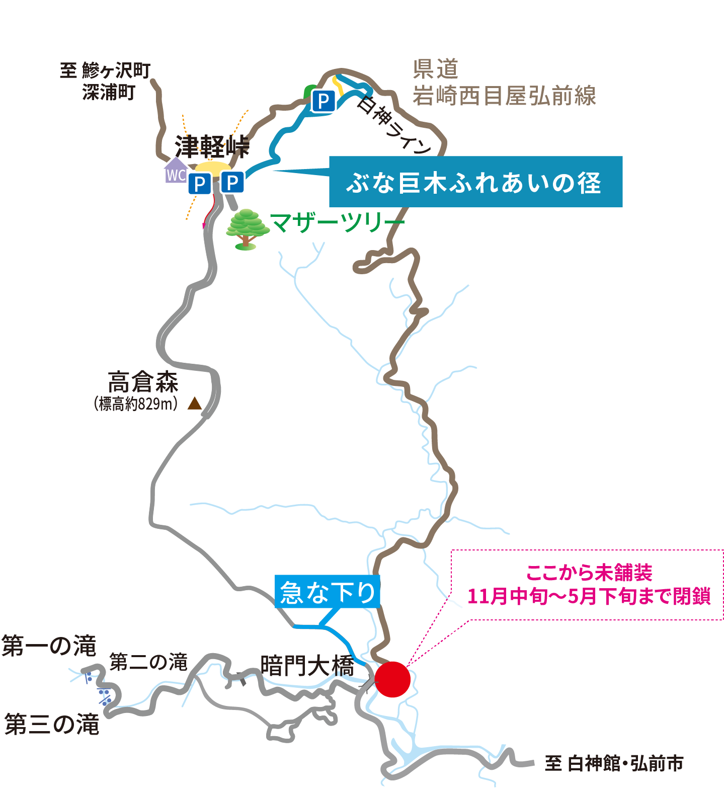 白神山地トレッキングマップ