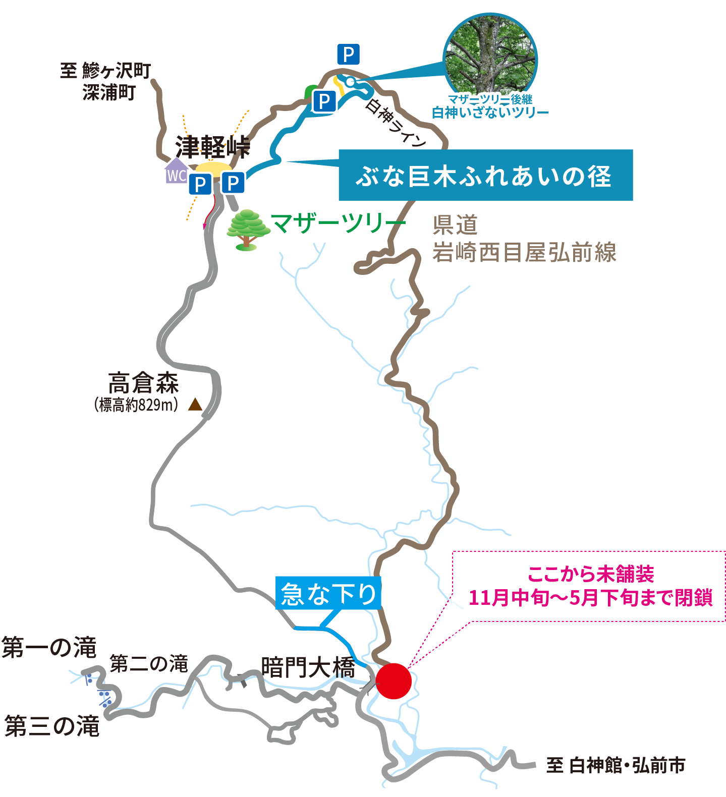 白神山地トレッキングマップ