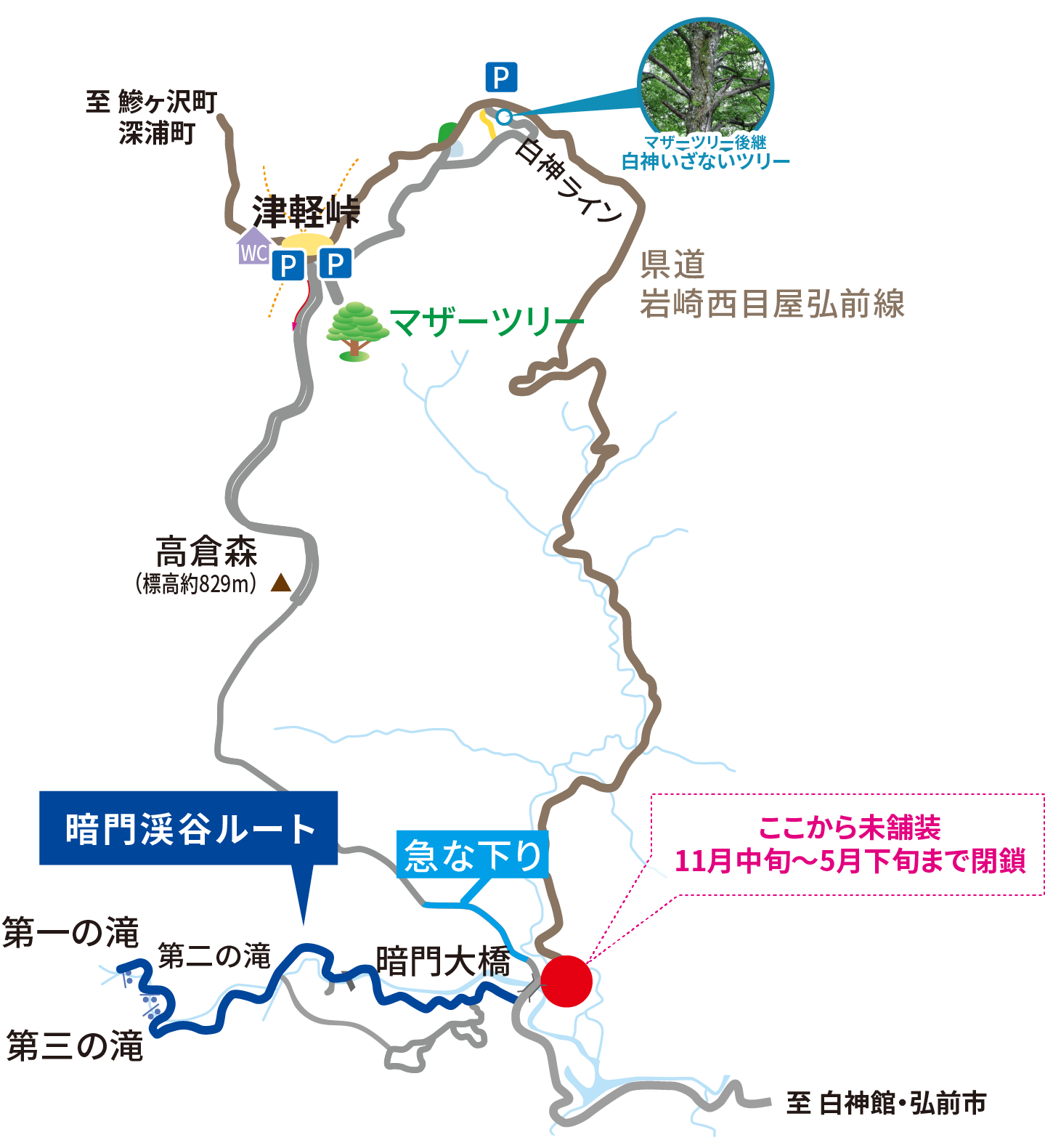 白神山地トレッキングマップ