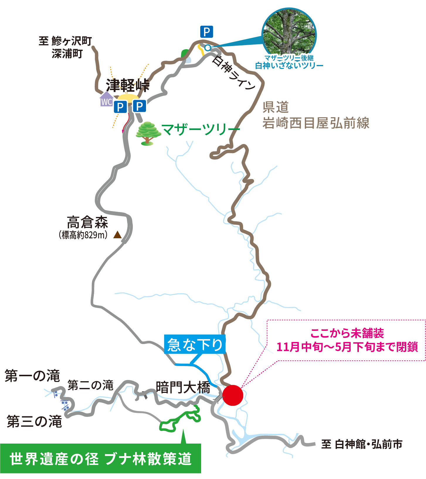 白神山地トレッキングマップ